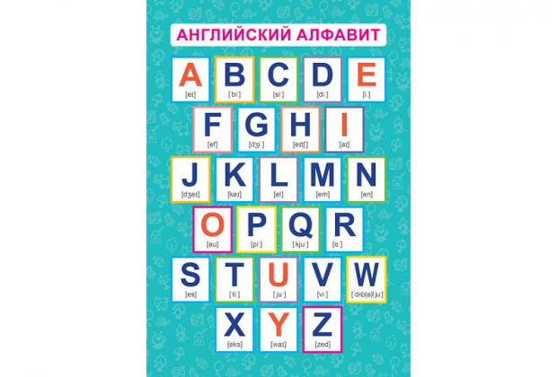 Обучающий плакат АНГЛИЙСКИЙ АЛФАВИТ /А4 (200х290 мм), 1 л.,