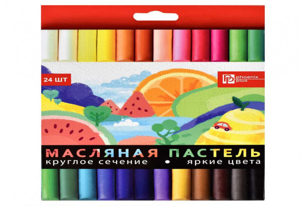 Пастель 24 цв масляная ФРУКТЫ европодвес