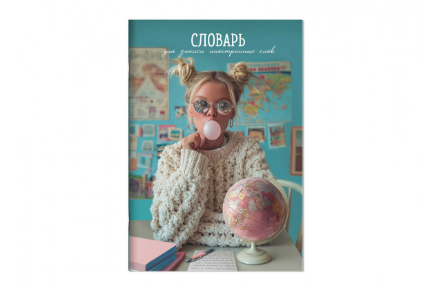 Словарь для записи иностр.слов А5 24л ДЕВУШКА С ГЛОБУСОМ