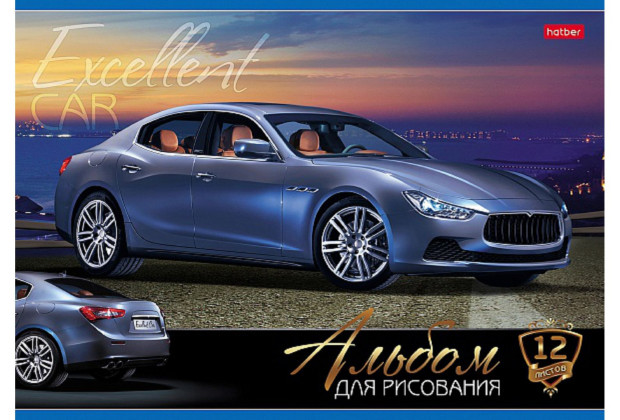 Альбом 12л А4 -АВТО стиль- на скобе  Hatber