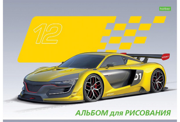 Альбом 12л А4 Автоспорт на скобе Hatber