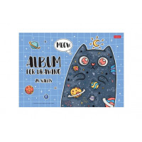Альбом 24л А4 "Космический котик" жесткая подложка Hatber