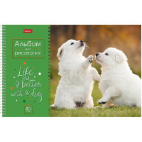Альбом 40л А4 "Щенки" 100г/м, спираль с перфорацией