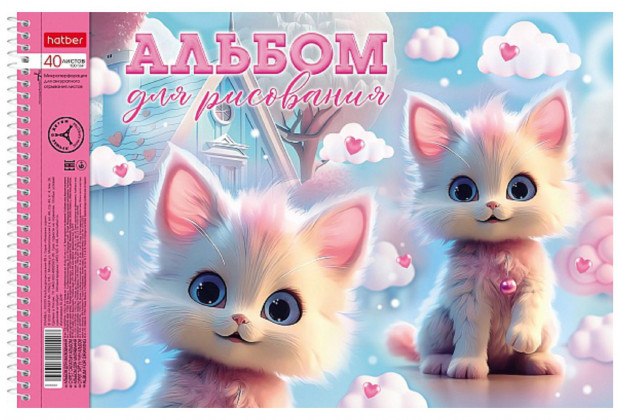 Альбом 40л А4 "Котики-зефирки" на спирали