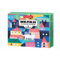 Мел цветной 5шт,  Городок,  для асфальта, Hatber
