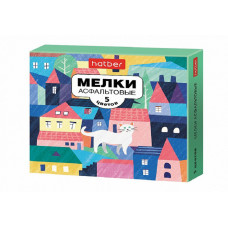 Мел цветной 5шт,  Городок,  для асфальта, Hatber
