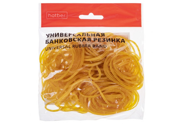 Резинка для денег 50г.,d=38мм, натуральная c европодвесом Hatber
