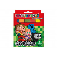 Мел цветной 5шт. My Game  для асфальта JUMBO, утолщенные, ( размер мелка-118*90*20 мм)