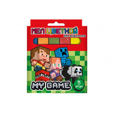 Мел цветной 5шт. My Game  для асфальта JUMBO, утолщенные, ( размер мелка-118*90*20 мм)