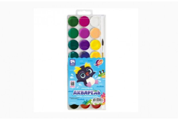 Краски 24цв. акварель "ZOO" Луч с кист.
