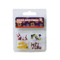 Кнопки декоративные (брадсы) Fancy creative, диаметр 4-8 мм, 32 шт.