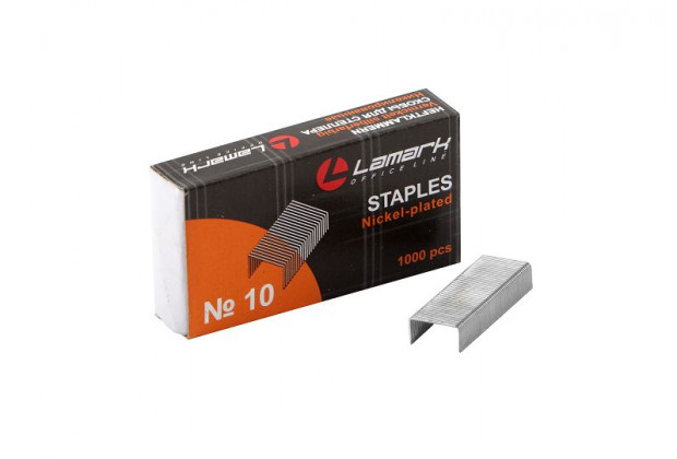 Скобы №10, 1000шт, оцинкованные,  LAMARK