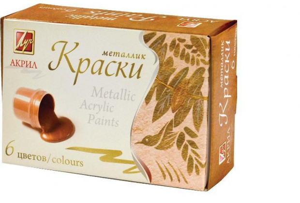 Краски акрил 6цв. перламутр Луч