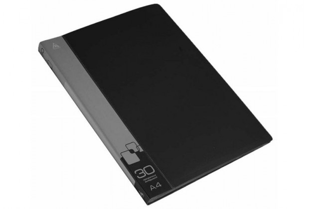 Папка с файлами А4 30ф Бюрократ 0,65мм черный BPV30BLACK
