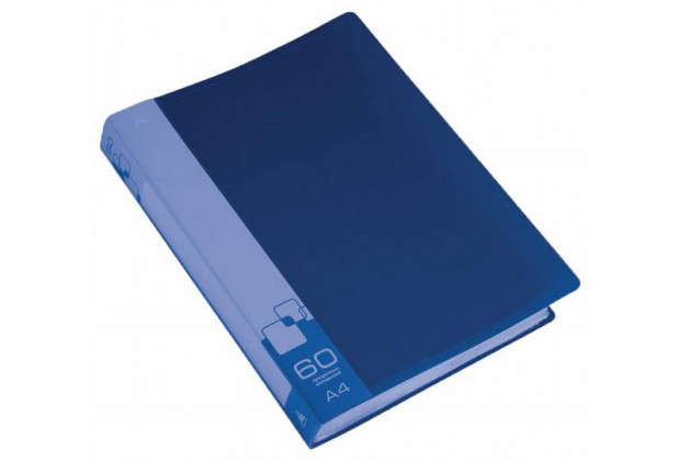 Папка с файлами А4 60ф Бюрократ 0,7мм синий BPV60BLUE