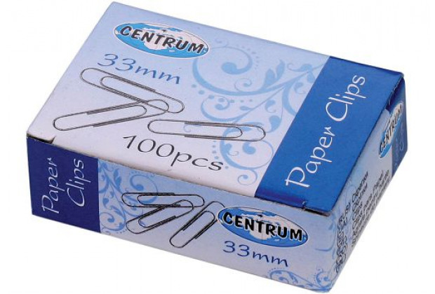 Скрепки 33мм 100шт никель Centrum